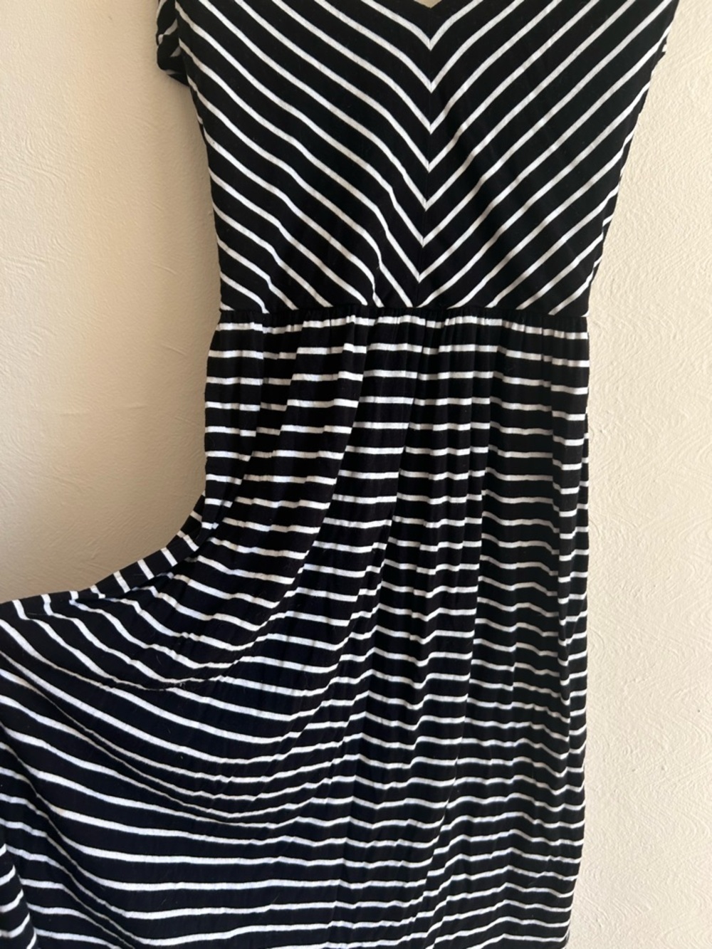 LOFT ANN TAYLOR Striped Wrap Front Criss Cross Back Dress M - Picture 5 of 7